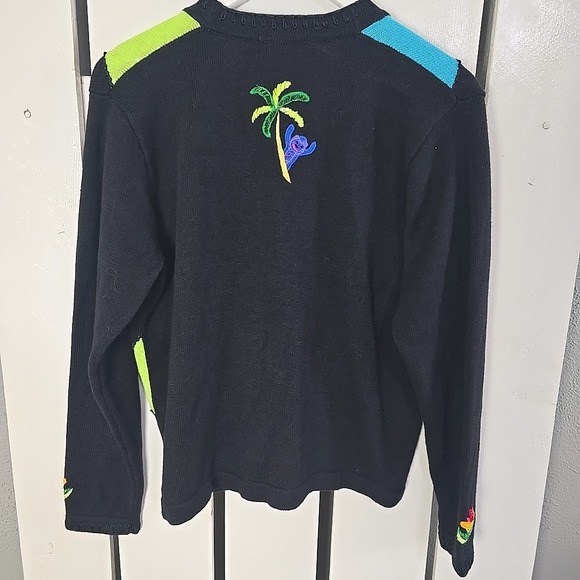 Jack B Quick Womens Animal Safari Knit Argyle Cardigan Sweater Medium Teacher - Picture 2 of 11